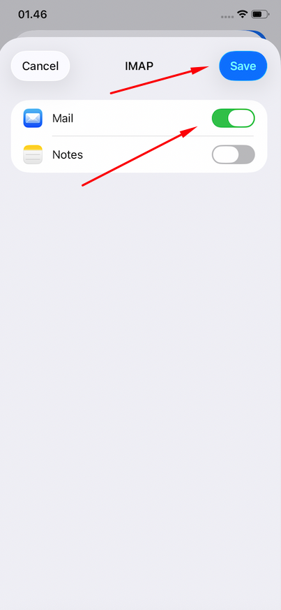Aktifkan Mail dan Save