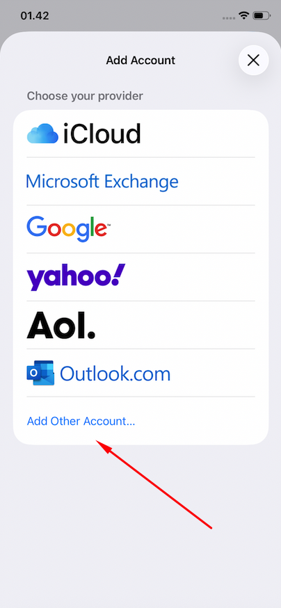 Pilih Add Other Account