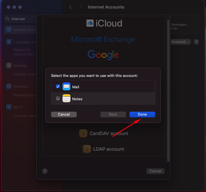 Pilihan aplikasi Mail dan Notes